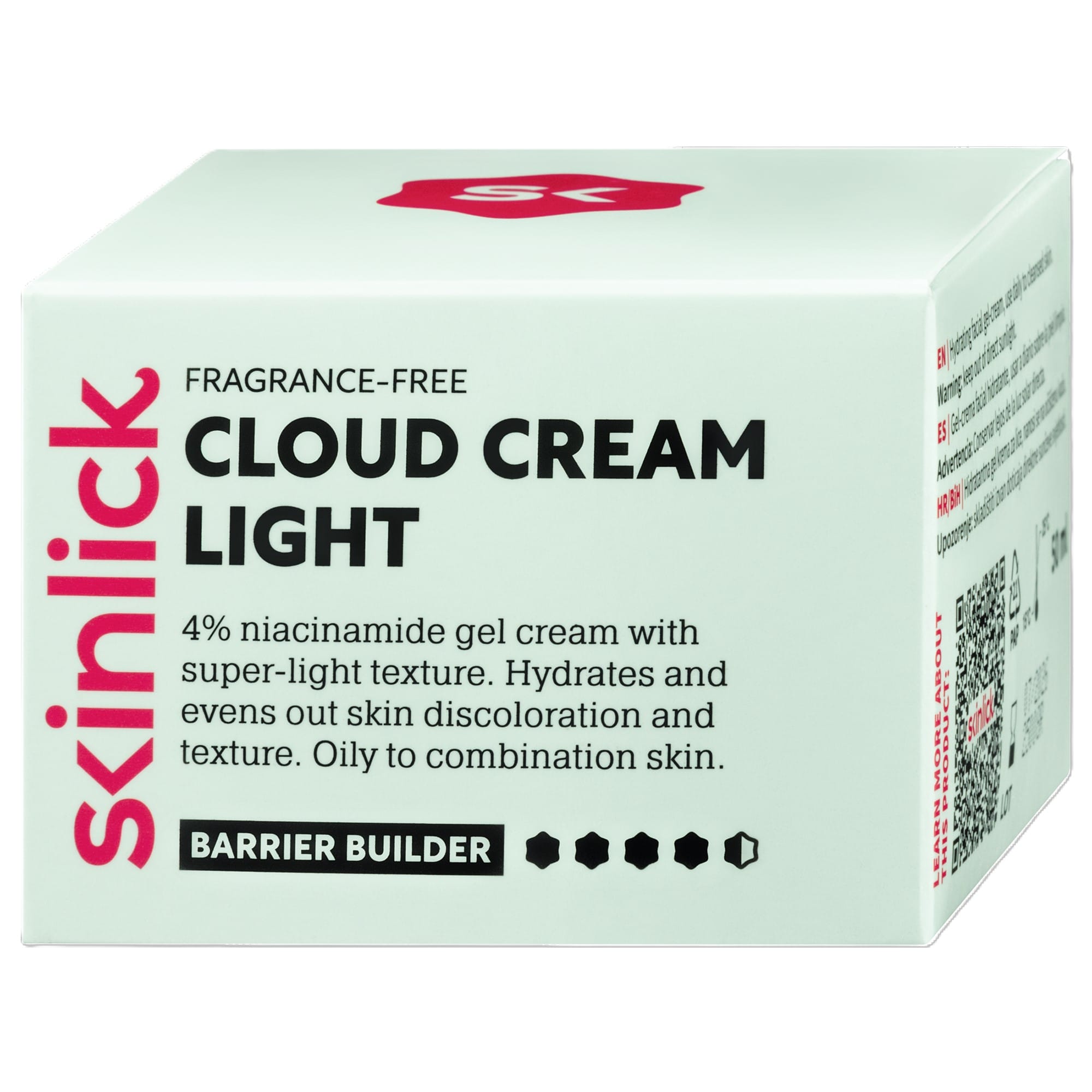 Reciklabilna staklena ambalaža Skinlick Cloud Cream Light kreme