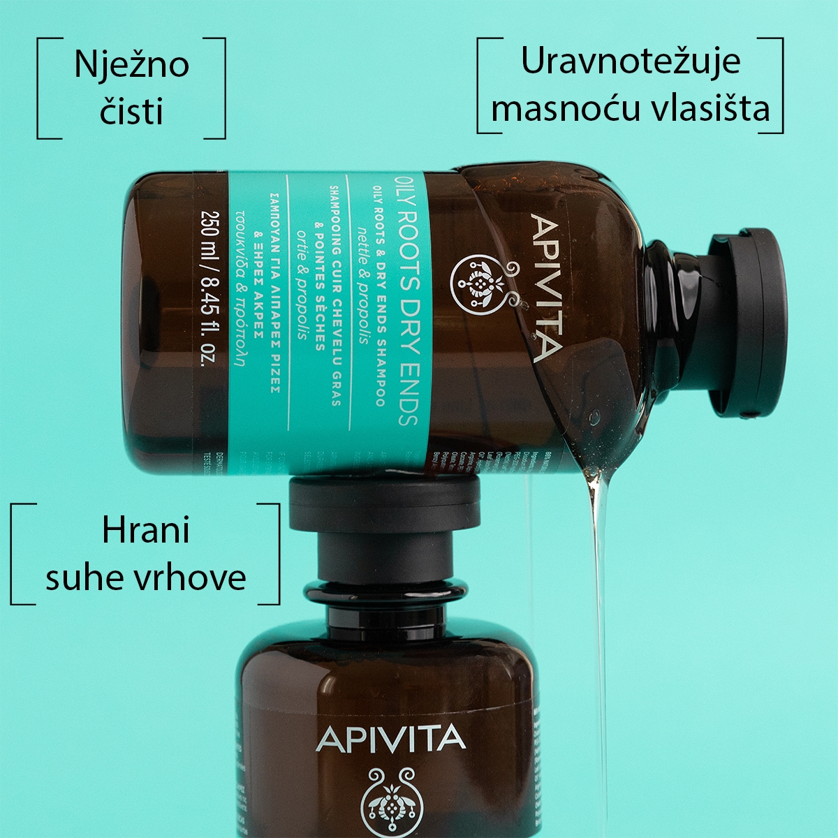 apivita Šampon za masno vlasište i suhe vrhove