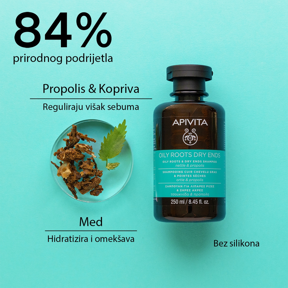 apivita Šampon za masno vlasište i suhe vrhove