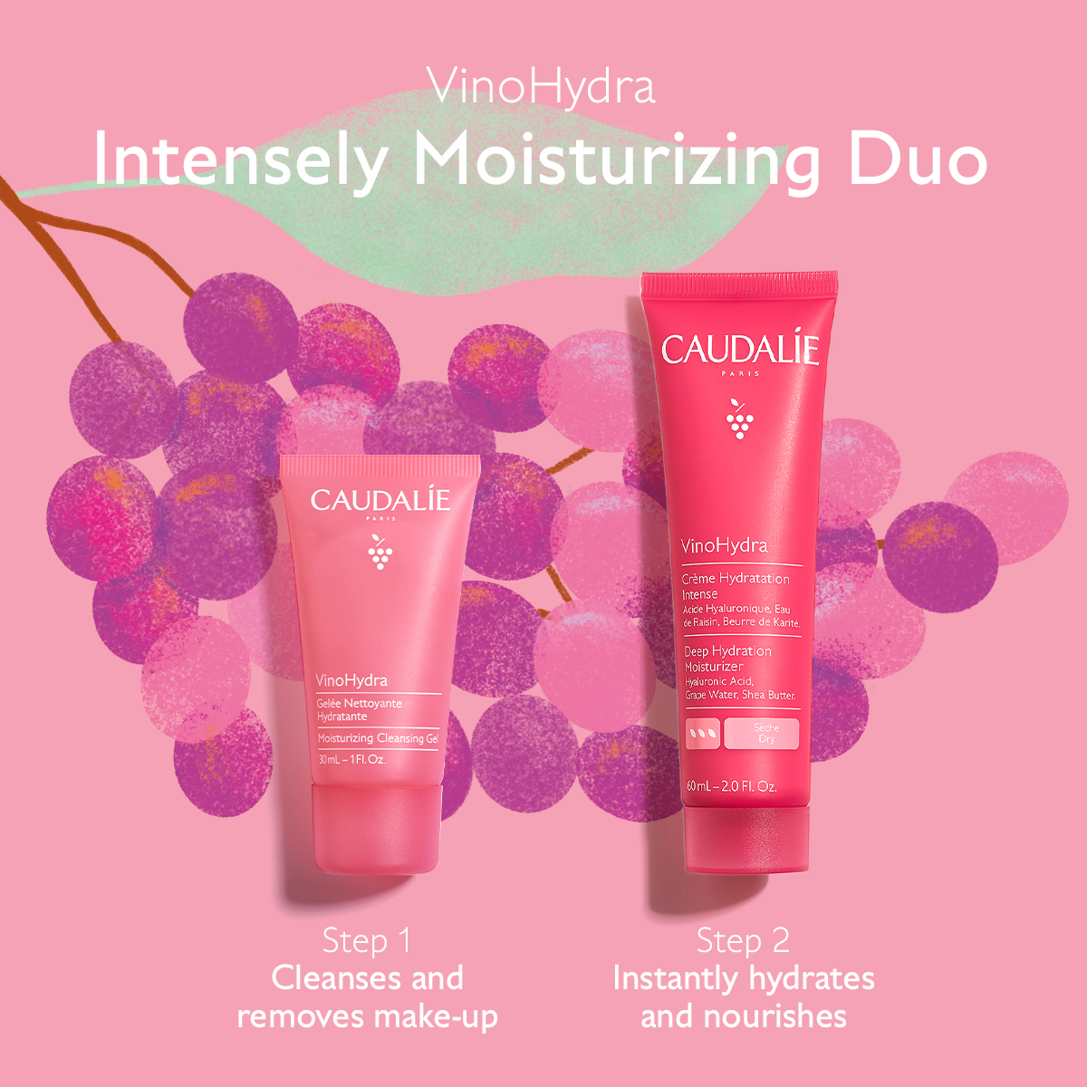Caudalie vinohydra bogata krema set