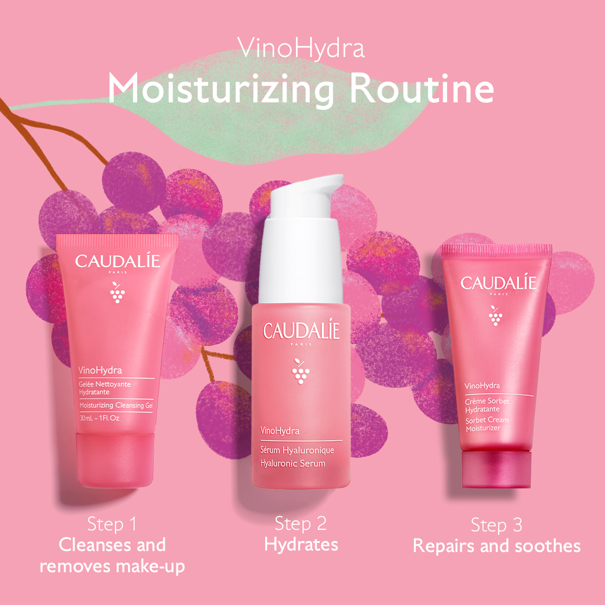 caudalie vinohydra serum set