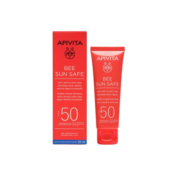 apivita BEE SUN SAFE KREMA ZA LICE PROTIV MRLJA & STARENJA SPF50
